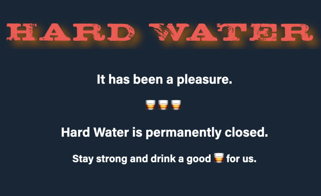 Hard Water's Farewell